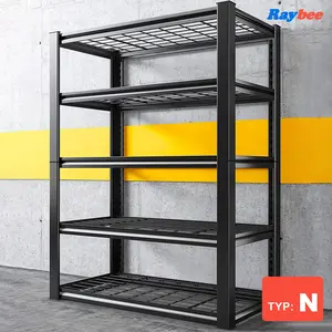 Raybee 2500LBS Heavy Duty Storage Garage Shelves,  Adjustable 5-Tier Industrial Metal Shelving Units，for Garage, Basement, Pantry,Warehouse Organiser big rack