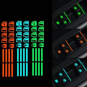 Car Window Lifter Luminous Switch Button Sticker, Door Window Lift Night Safety Switch Decoration Fluorescent Decals, Car Interior Decorative, Car Accessories