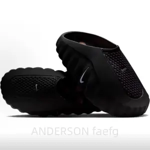 Black Soft, Flexible, and Breathable Slip-On Slippers with Foot Massage Design—Stylish and Comfortable for Long Hours on Your Feet