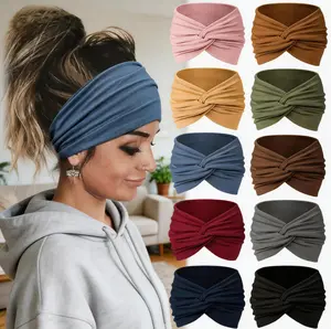 Women's 4-Pack Assorted Twisted Extra-Large Thick Wide Turban Headbands - Gym Wrap, Boho Twist, Accessory Kit Hair Accessories for Workouts, Gym Wrap Headband, Wide Headbands
