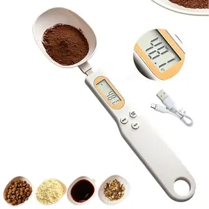 High Precision ABS Electronic Kitchen Scale Rechargeable Food Measuring Spoon with LCD Display for Accurate Weighing