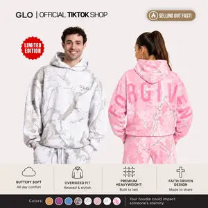 GLO Kingdom Essential Hoodie | "Limited Edition" I  Dark Camo / Cloud Oversized Christian Hoodie Unisex Womenswear Pocket Sweatshirts