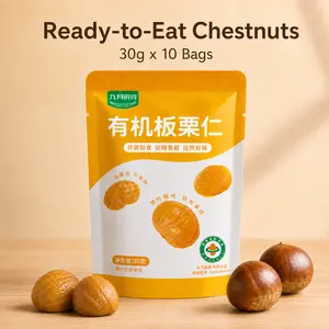 PoetrySeptember Roasted & Peeled Chestnuts, 10 Individual 30g Bags, Ready-to-Eat Chestnut Snack