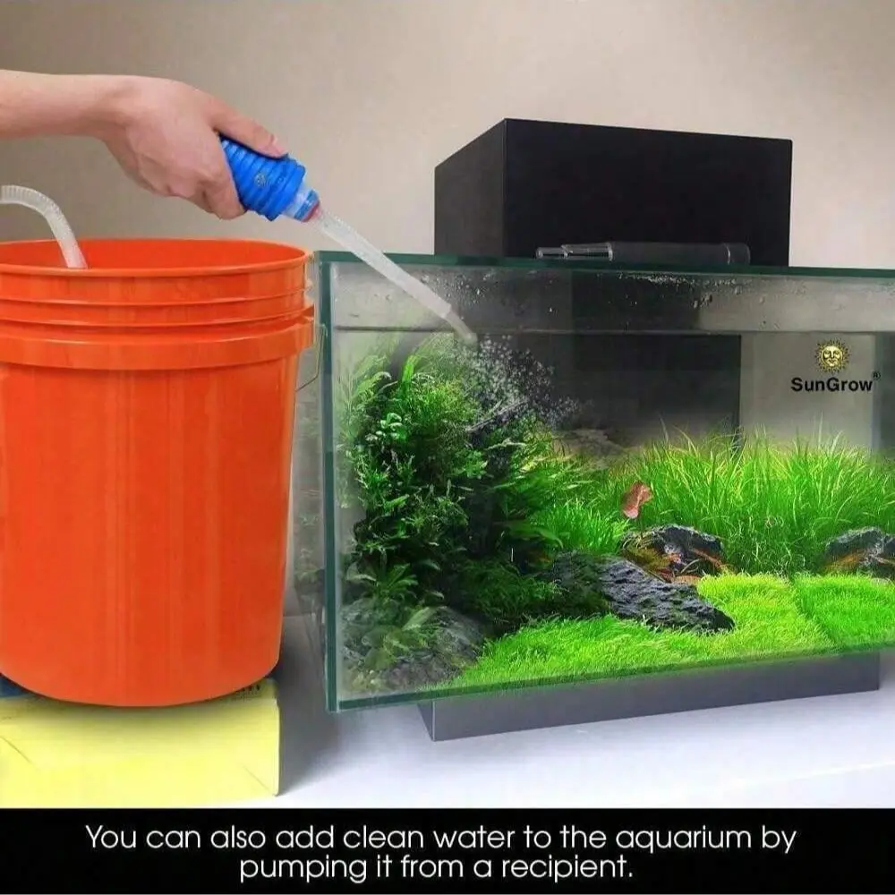 Aquarium Gravel Cleaner Pump, PP Material, Fish Tank Water Change Tool, Cleaning Kit with Suction and Replacement Tools