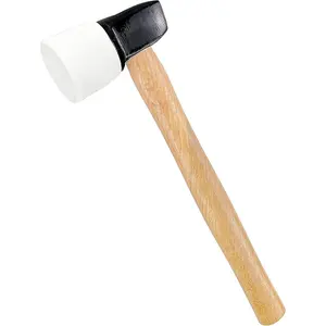 White Rubber Flooring Mallet with Replaceable ,Non-Marring ,  Handle, 1 Replacement