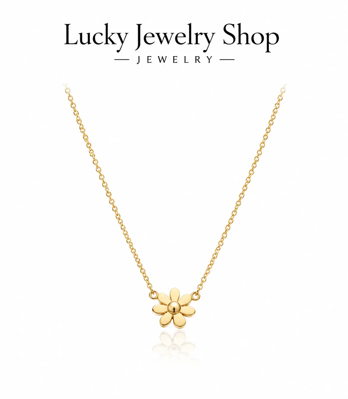 Dainty Daisy Flower Necklace for Women, 18K Gold Plated Minimalist Pendant Necklace, Cute Floral Jewelry Gift