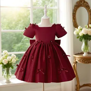 6015 Girls Girls Elegant Princess Dress Bow Design Elegant Sweet Dress Prom Dress