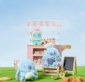 MINISO Disney Stitch Food Party Series Plush,Cute Bear Stuffed Animal Doll,Soft Material,Bedroom Decor,Kawaii Gift for Boys & Girls