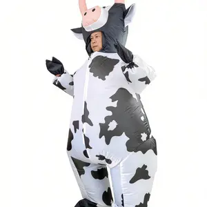 Inflatable Cow Costume, Rechargeable Battery, Party Fun, Halloween, Festival Performance Wear, Unique Inflatable Suit for Events