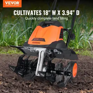 12 Amp Electric Tiller, Tilling Width Tilling Depth Corded Electric Tiller Cultivator, Steel Mn Tines, Rototiller For Garden Lawn Soil Digging