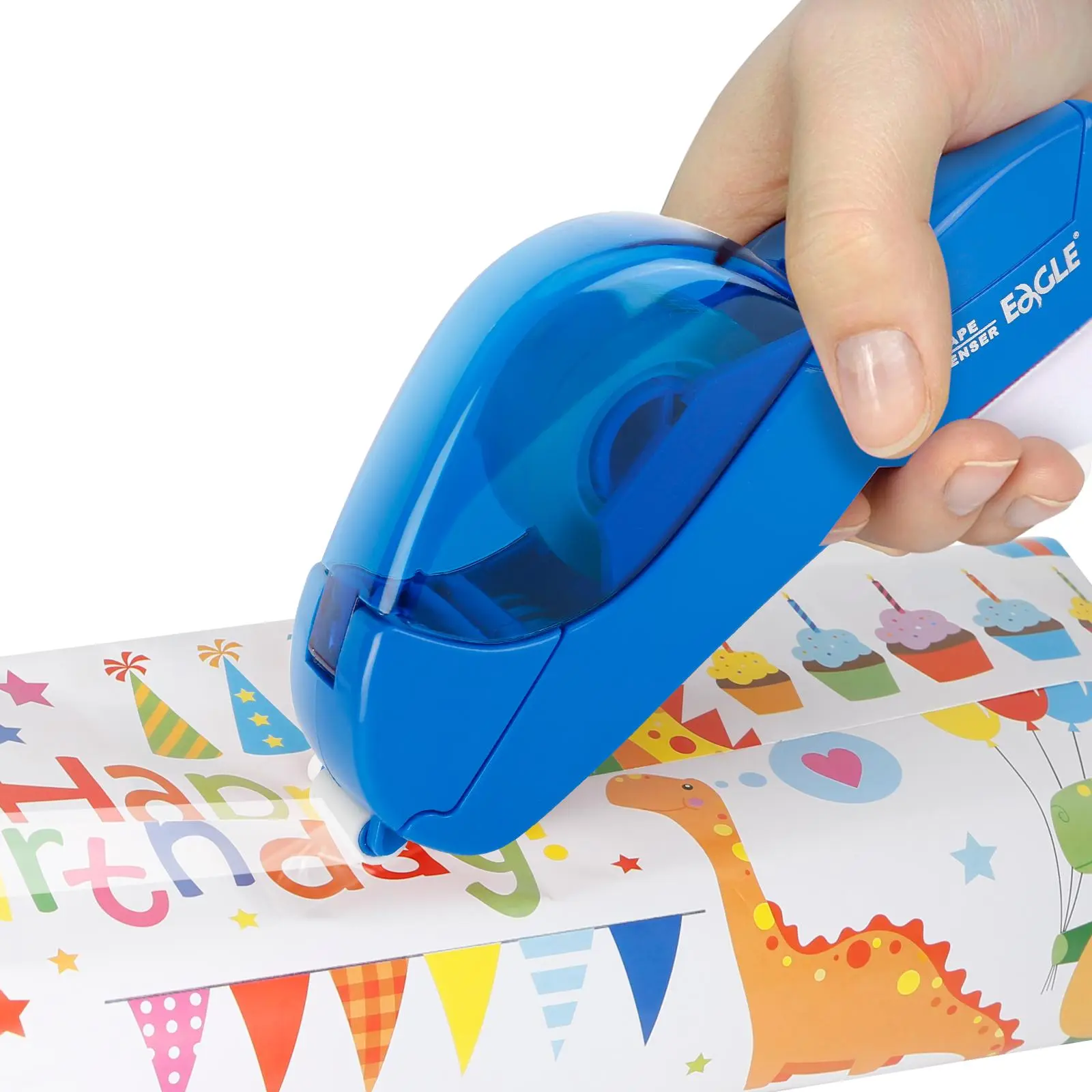 Handheld Tape Dispenser with 2 Rolls, Tape Roller, Abs Material, Durable, Fits 3/4 & 1/2 Inch Tapes, Automatic Distribution, Battery-Free, DIY Packaging Tool