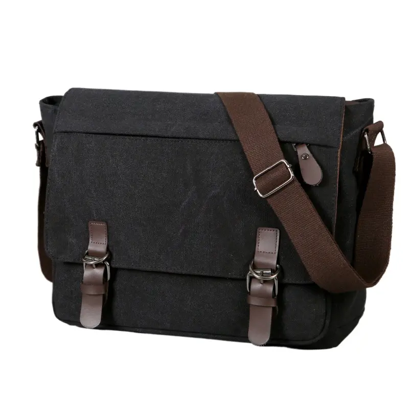 Vintage Canvas Messenger Bag For Men, Large Capacity Casual Crossbody Shoulder Handbag, Durable Business Travel School Satchel, Versatile Daily Carryall Ideal For Office Commute Weekend Trips Campus Life And Everyday Casual Use