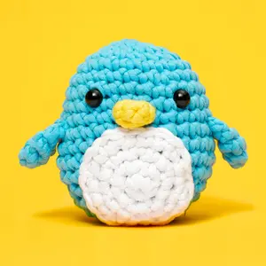 The Woobles Penguin Crochet Kit - Blue Color with White Penguin, Simple Design, Soft Crochet Material The Woobles Penguin Crochet Kit - Blue Color with White Penguin, Simple Design, Soft Crochet Material
