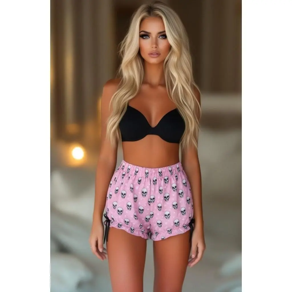 LIMITED EDITION Pink Skulls Crepe Bloomers