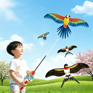 Cartoon Children Kite Mini Plastic Toys Kite And 70cm Hand Brake Fishing Rod Outdoor Fun Sports Toys Kites For Kids Gifts