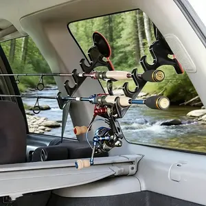 2pcs/6pcs Portable Fishing Rod Holder for Car, Suction Cup Fishing Pole Storage & Organizer