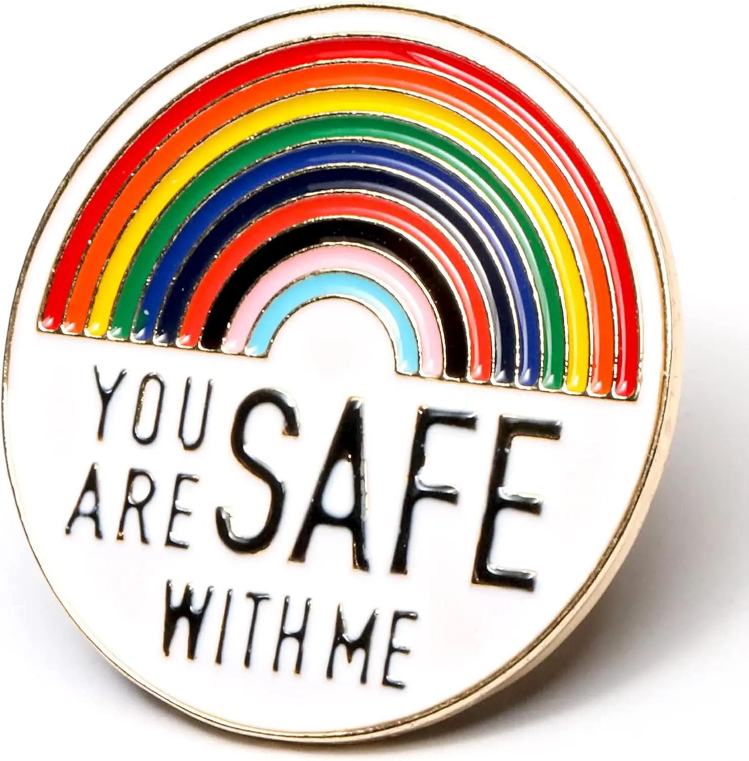 "You Are Safe with Me" Enamel Pin - LGBTQ Ally Pride Jewelry, Medical Professional Gift Badge for Backpacks, Clothing