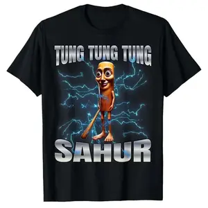 100% Premium Cotton T-Shirt “There is Motion at Your Front Door” Tung Tung Tung Sahur Meme T-Shirt