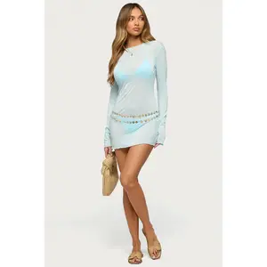 Margeaux Sheer Long Sleeve Mini Dress