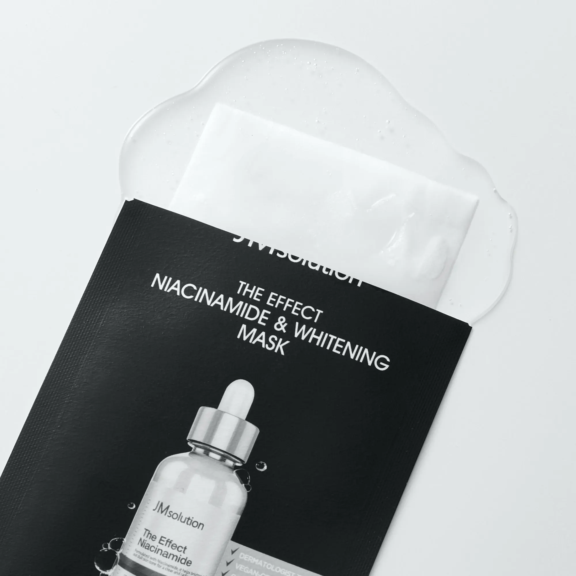 JMsolution The Effect Niacinamide & Whitening Mask | Vegan Certified Sheet | Brightening & Anti-Wrinkle Dual Care | 10 Sheets (0.81 fl.oz x 10)