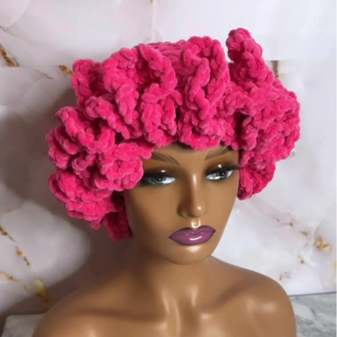 Adult Ruffle Crochet Hat