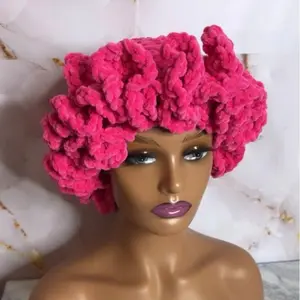 Adult Ruffle Crochet Hat