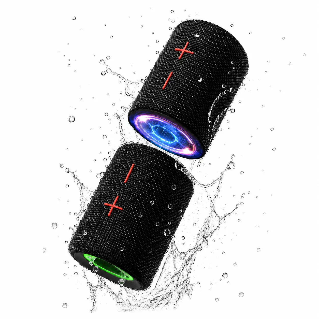 Bluetooth Speaker, 2-in-1 Magnetic Split Stereo with 20W Loud Sound, Bluetooth 6.0 TWS, RGB Lights, IPX6 Splash Resistant, AUX/TF/USB-C