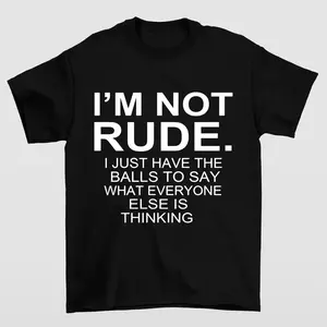 Funny 'I'm Not Rude' Print T Shirt, Tees For Men, Casual Short Sleeve, Tops As Gifts, For Summer Spring Fall
