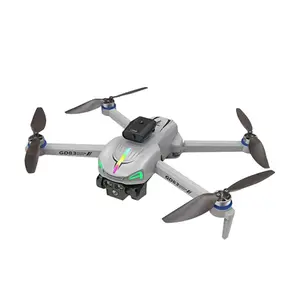 Quadcopter for Beginners Gray RC Drone Dual 720P Cameras Brushless Motor WiFi FPV Foldable