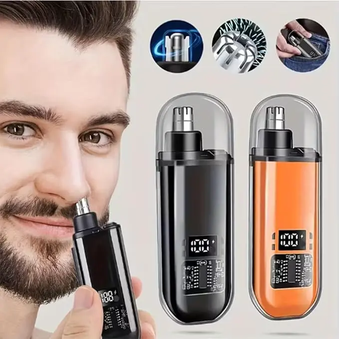 Smart Electric Nose Hair Trimmer for Men Ultimate 2-in-1 Nose Hair Trimmer for Effortless USP Charging Digital Display