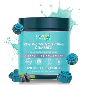 HAZEL'S Choice Creatine Monohydrate Gummies – 5000mg, 120 Count – Vegan, Gluten-Free, Blue Raspberry & Strawberry Flavor – Dietary Supplement