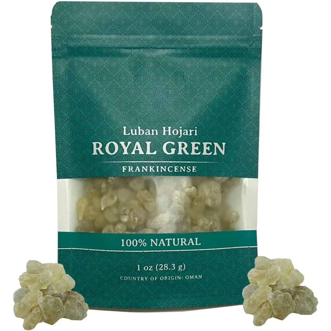 Royal Green Hojari Frankincense - Oman Boswellia Sacra Pure Incense, Nature Aroma, Long-Lasting Scent, Stress Relief Home Fragrance (1 oz), Long Lasting Scented