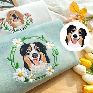 Custom Pet Embroidered Sweatshirt,Custom Dog Embroidered Hoodie,Personalized with Your Pet's Photo X