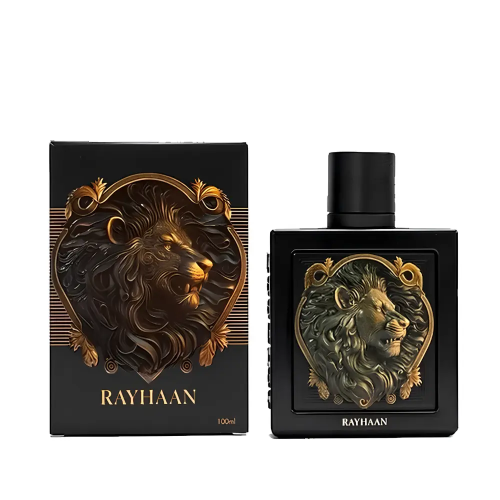Rayhaan Lion Eau de Parfum for Men, 3.4 oz - Woody Spicy Scent Fragrances with Pear, Lavender, Vanilla & Amber - Long-Lasting Cologne for Smell Good All Day