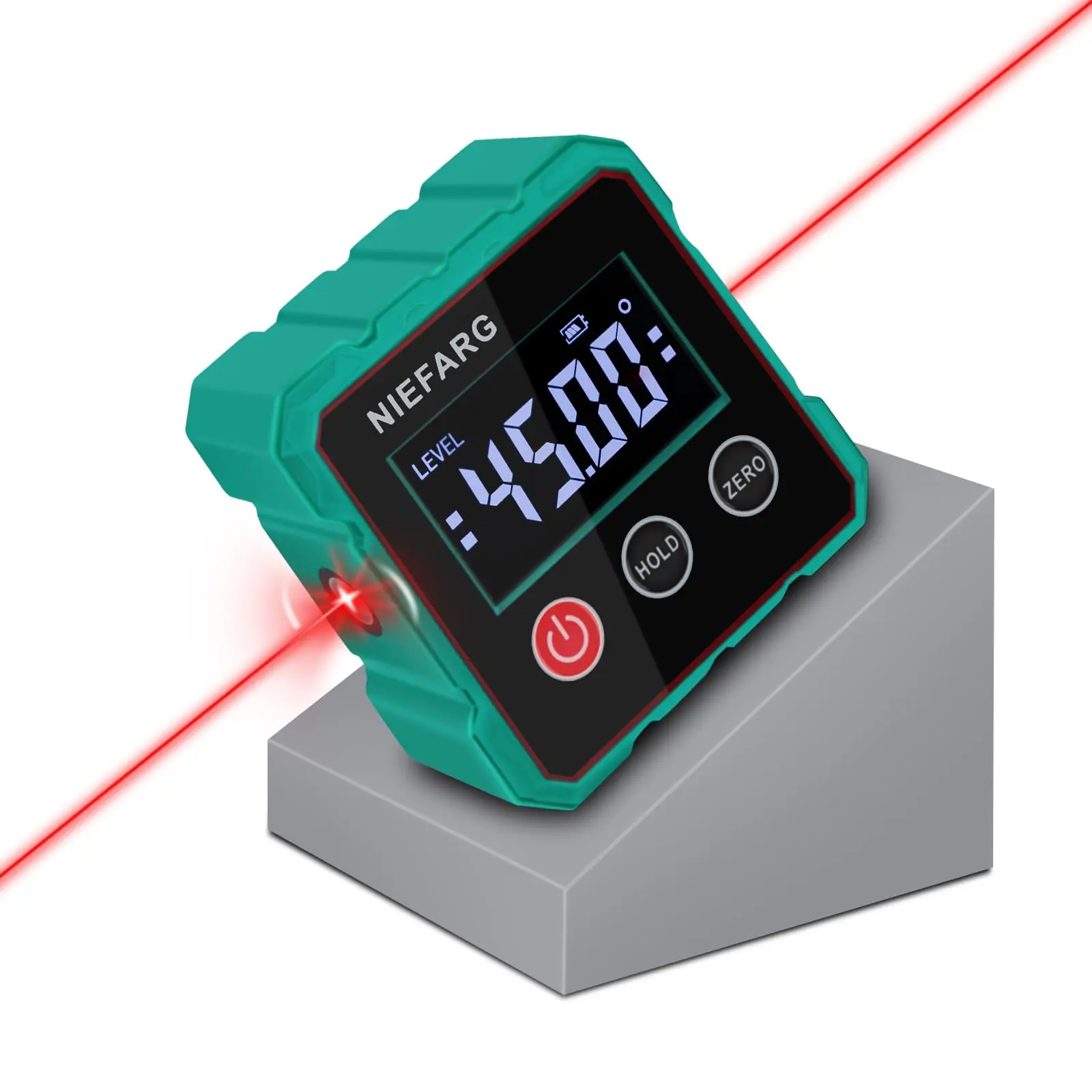 Portable High-Precision Magnetic Digital Angle Finder, 360° Magnetic Attachment Hardware Tool with Dual Laser Guide, USB-C Rechargeable Compact Measurement Gauge for Woodworking, Home Renovation