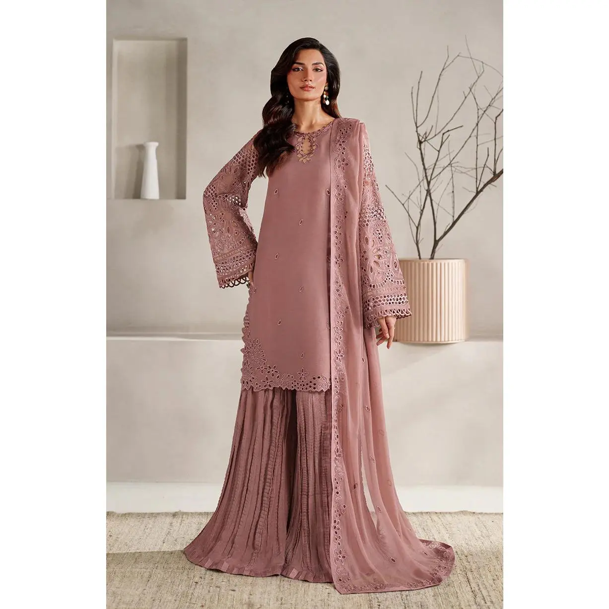 Zarif - ZE-MT-02 Ayla Three Piece Chiffon