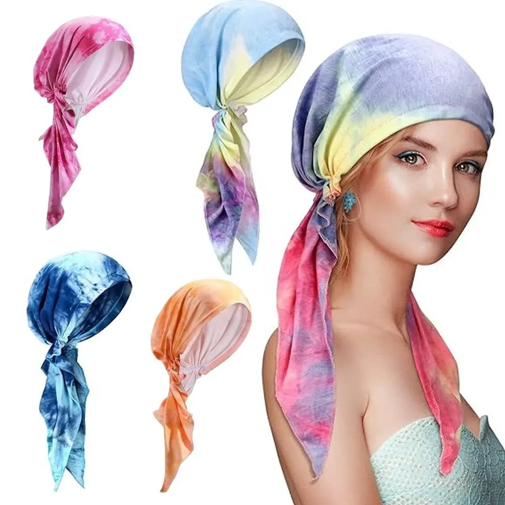 4 Pack Women's Pre-Tied Bandana Head Scarf,Classic Paisley Boho Hair Wrap & Lightweight Chemo Beanie with Adjustable Tails,Ideal for Halloween Christmas Party Gifts,Hand Tools Kits