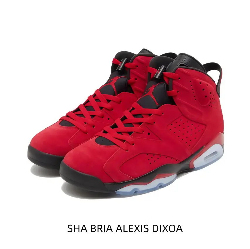 High-Top Sneakers With A Bold All-Red Suede Upper, Contrasting Black Accents On The Tongue And Midsole, Plus A Translucent Light Blue Outsole — Perfect For Pairing With Black Joggers Or Distressed Denim To Channel A Fierce, Street-Ready Vibe