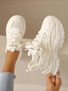 Women's Outdoor Sports Shoes, Thick Sole, Lightweight Height-Boosting Platform, Spring Summer Style, Comfortable Walking Shoes, Trendy walking shoes