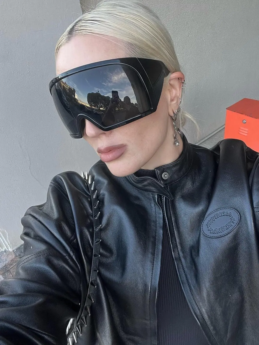 Oversized Futuristic Shield Sunglasses - Monoblock Wide Frame with Angular Temple Arms, UV400 Protection Shades Perfect for Cyberpunk Street Style and Bold Techwear Looks