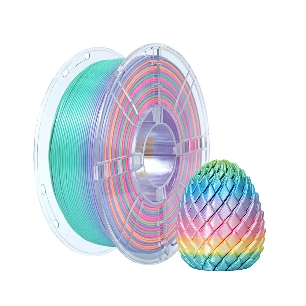 Candy Rainbow Color Pla Filament 1.75mm 1kg Gradient Colors, Compatible with Prusa 3D Printers, Ideal for Vibrant Prints
