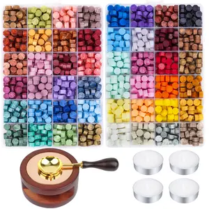 Wax Seal Kit 1248 Pcs Sealing Beads with Melting Pot Spoon Tea Light Candles for Wedding Invitations Gifts Envelopes Letters DIY Craft  Eco Friendly Resin Wax