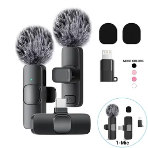 Wireless Mini Lavalier Microphone for iPhone, iPad & Android, Noise-Cancelling Plug & Play Lapel Mic for Lightning, USB-Rechargeable Microphone for Short-Video Platforms, Video Recording, Vlogs & Live Streaming, Noise Reduction Mic