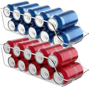 Utopia Kitchen - Soda Can Organizer For Pantry - Refrigerator or Fridge Organizer and Storage - Can Storage Organizer Pantry, & Freezer Kitchen Organization - (Clear, Pack of 2)