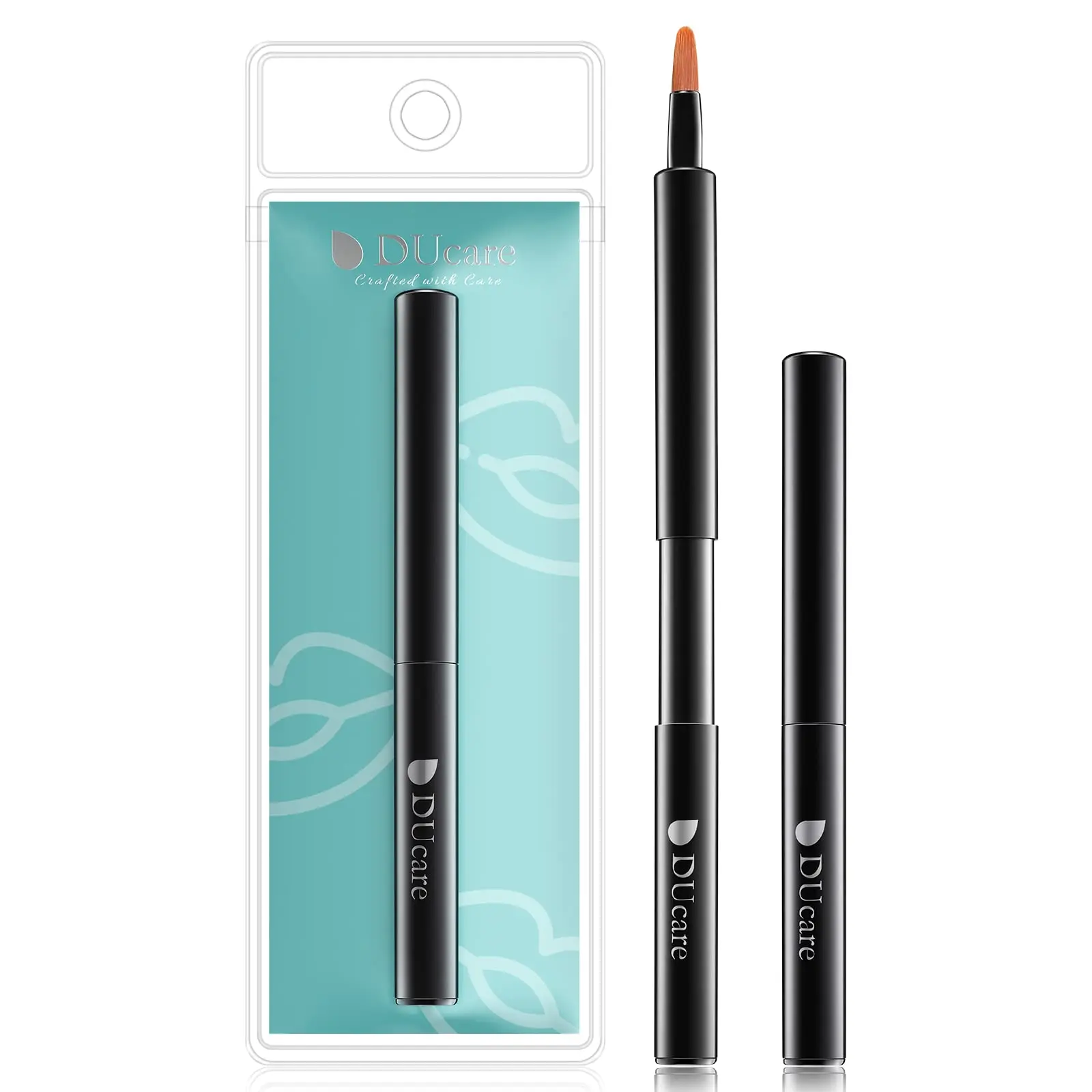 DUcare Lip Brush Retractable Professional Lipstick Brush Travel Portable Vanity lip scrub brush Gloss Makeup Brush Tool