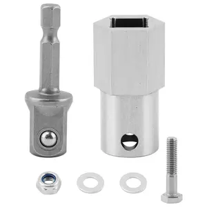 Upgraded Stainless Steel Trailer Jack Drill Adapter with Top Wind Crank Handle and Cordless Drill Adapter - 1/2 Inch Socket Adapter Bit Included