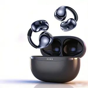 AI Translation Wireless Electronic Earbuds - Real-Time 156-Language Translator Device with 47H Playtime, Bluetooth Headset, High-Quality Audio, AI Chat & Photo Translation Features, for Travel, Daily Use - Black