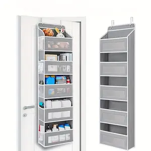Over The Door Organizer Storage-5-Tier Hanging Organizer with 5 Large Pockets, Anti-Tilt  Hangable Design, 44 lb Capacity for Bedroom,Food Storage Rooms,Ideal for Rooms Decor and Gifts.