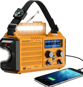 Eoxsmile Emergency Radio with NOAA Weather Alert, 5000Mah Solar Hand Crank Portable AM/FM Shortwave Radio, Rechargeable Battery Powered, USB Charger, Flashlight, SOS Alarm for Home Outdoor Survival Bestway innovations LLC
