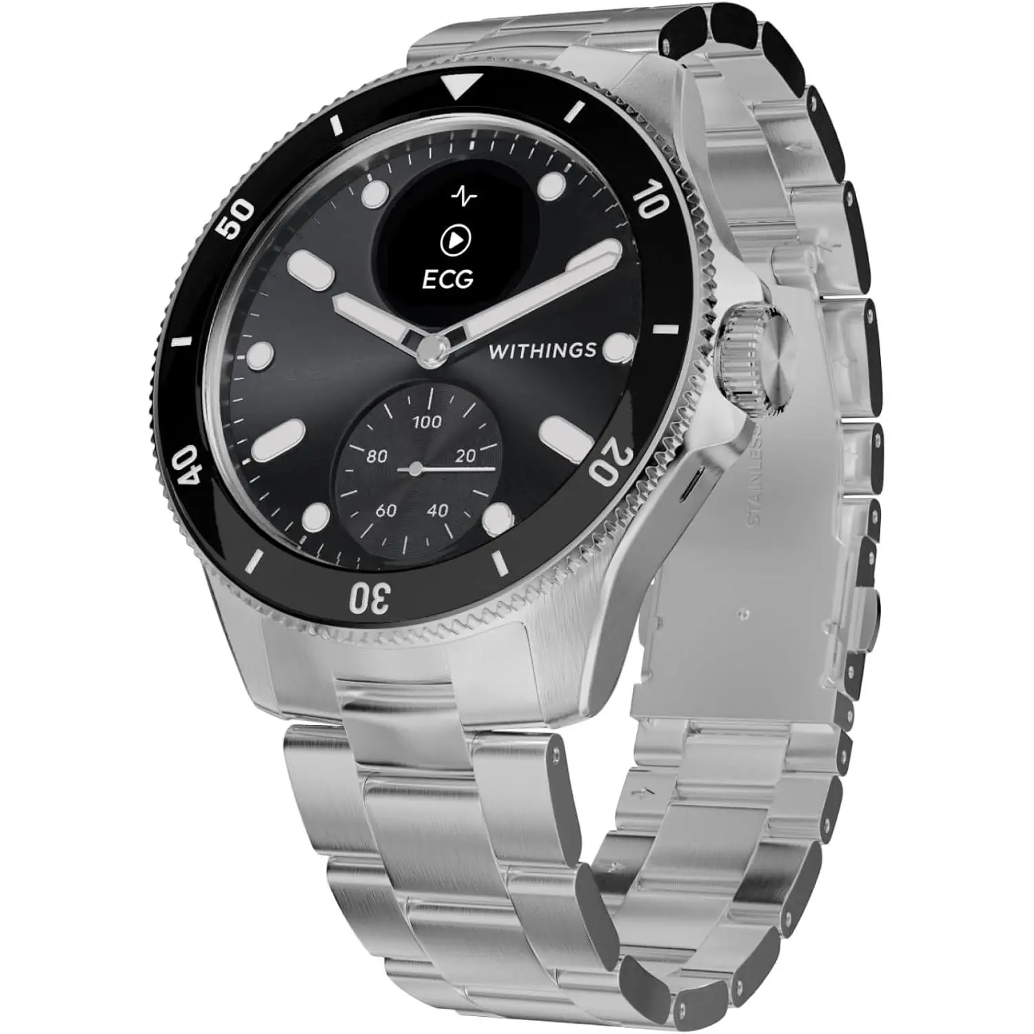Withings Scanwatch Nova - Heart Health Hybrid Smart Watch for Men & Women - SPO2, Temperature Monitoring, Sleep, Respiratory Health, Cycle Monitoring, 30-Day Battery Life, Apple iOS/Android, Black, 42mm